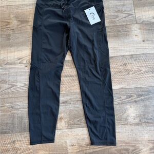 Zyia Active Black Pocket Drawstring Luxe Leggings 7/8 24” Size 12 NEW